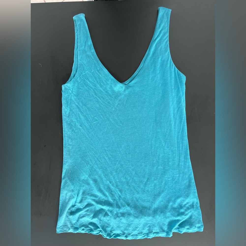 Boden Elegant Flowy Turquoise Sleeveless Top